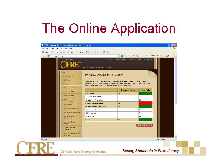 The Online Application 