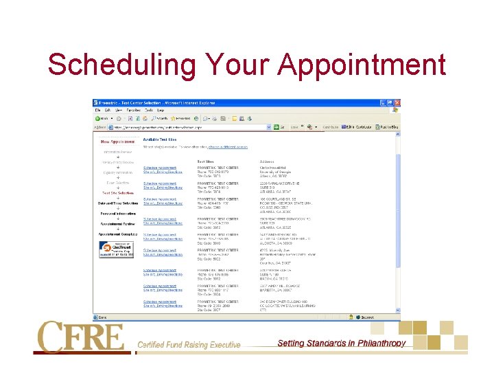 Scheduling Your Appointment 