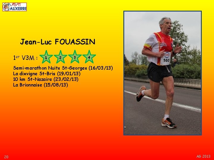 Jean-Luc FOUASSIN 1 er V 3 M : 1 2 3 4 Semi-marathon Nuits