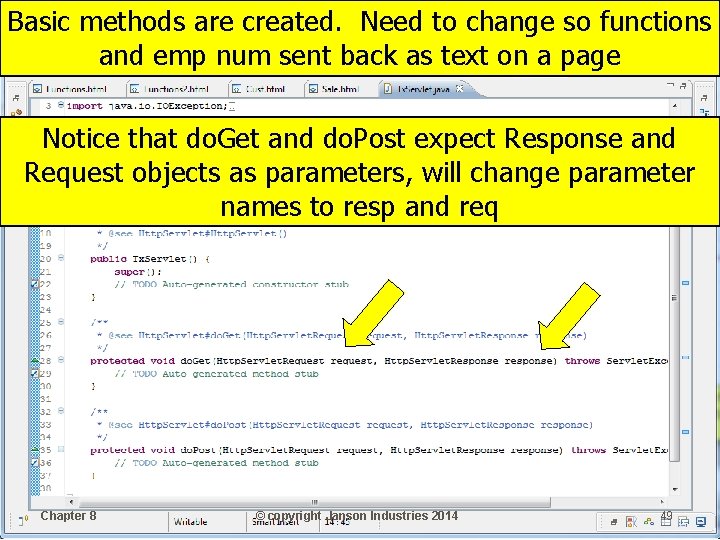 Basic methods are created. Need to change so functions and emp num sent back