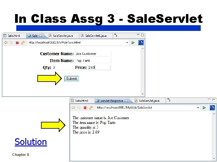 In Class Assg 3 - Sale. Servlet Solution Chapter 8 © copyright Janson Industries