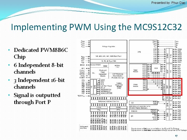 Presented by: Phuc Dao Implementing PWM Using the MC 9 S 12 C 32