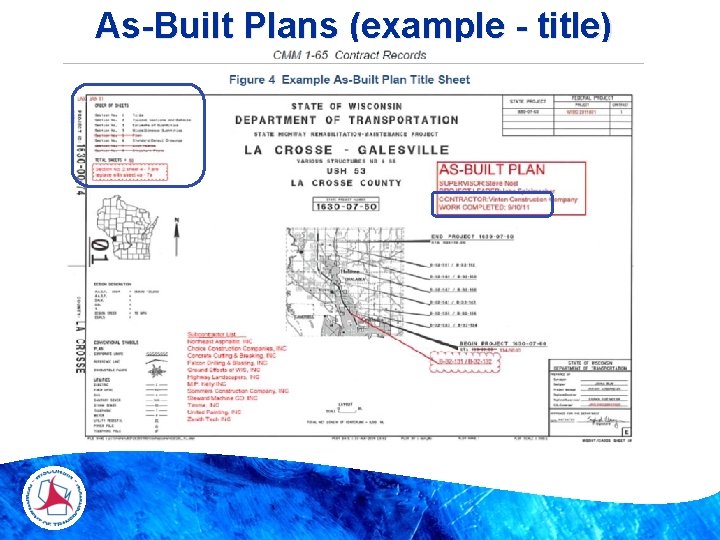 As-Built Plans (example - title) 