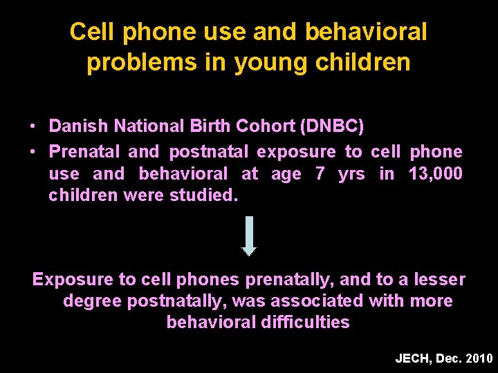 Cell phone use and behavioral problems in young children • Danish National Birth Cohort