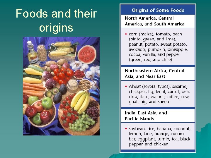 Foods and their origins 