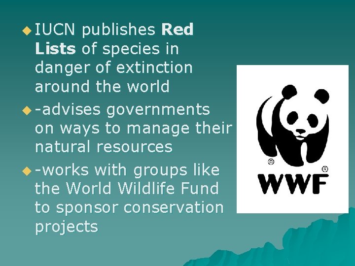 u IUCN publishes Red Lists of species in danger of extinction around the world
