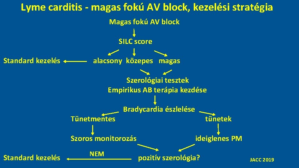 Lyme carditis - magas fokú AV block, kezelési stratégia Magas fokú AV block SILC