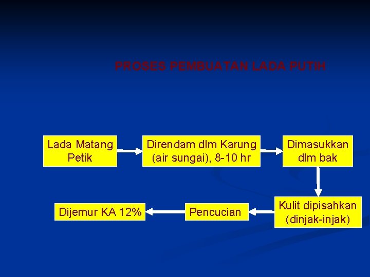 PROSES PEMBUATAN LADA PUTIH Lada Matang Petik Dijemur KA 12% Direndam dlm Karung (air