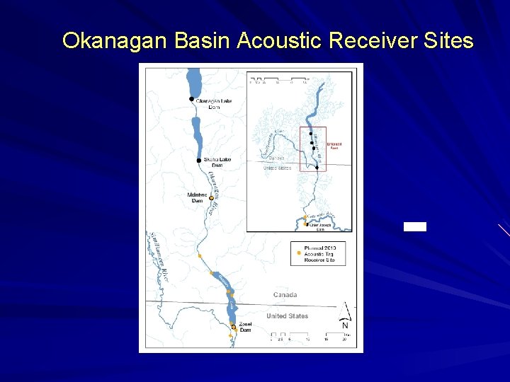 Okanagan Basin Acoustic Receiver Sites 