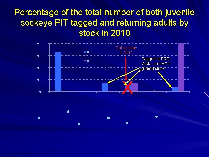 Percentage of the total number of both juvenile sockeye PIT tagged and returning adults