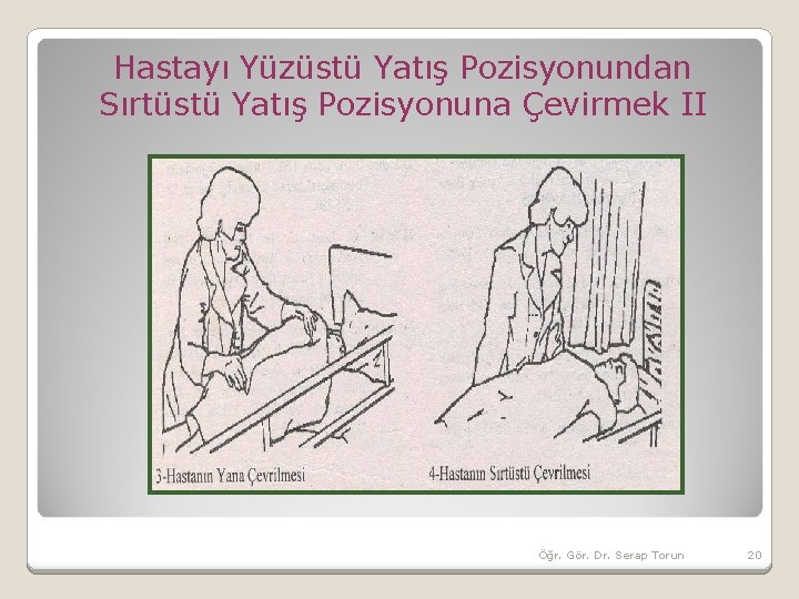 Hastayı Yüzüstü Yatış Pozisyonundan Sırtüstü Yatış Pozisyonuna Çevirmek II Öğr. Gör. Dr. Serap Torun