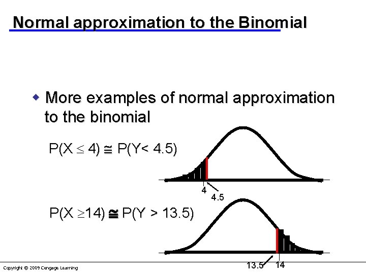 Normal approximation to the Binomial w More examples of normal approximation to the binomial