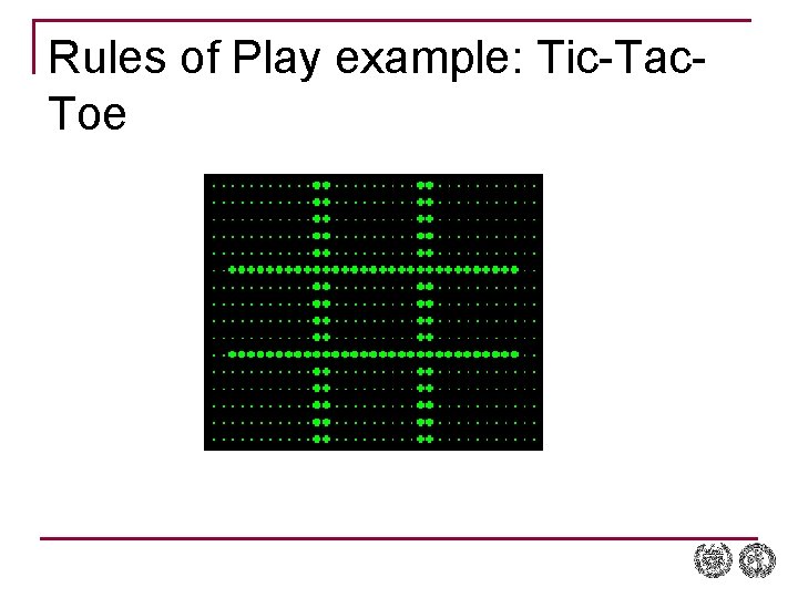 Rules of Play example: Tic-Tac. Toe 