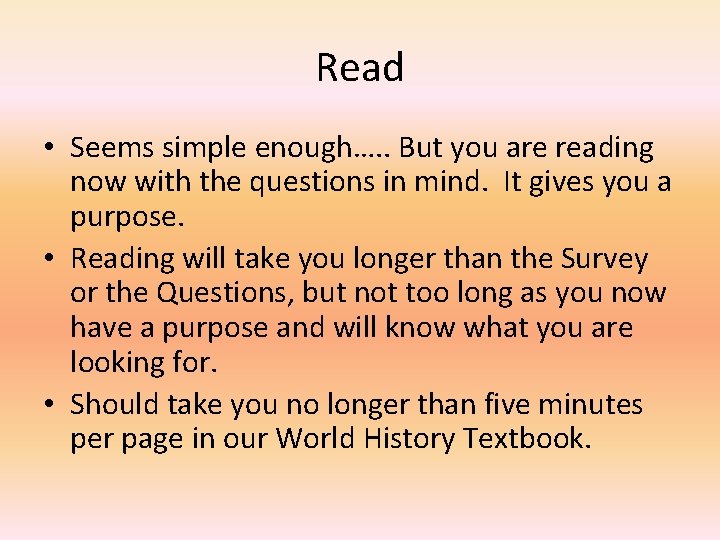 Read • Seems simple enough…. . But you are reading now with the questions