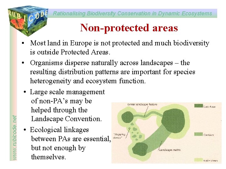 Rationalising Biodiversity Conservation in Dynamic Ecosystems RUBICODE www