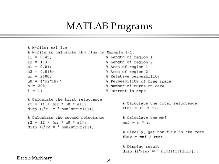 MATLAB Programs Electric Machinery 51 