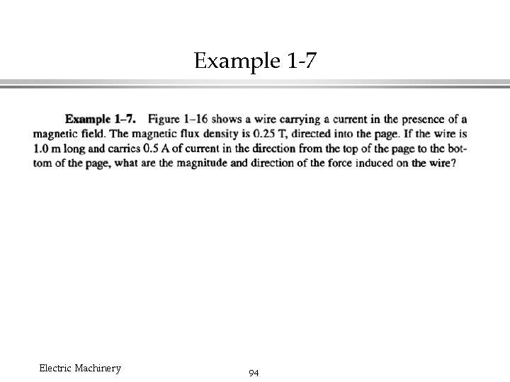 Example 1 -7 Electric Machinery 94 