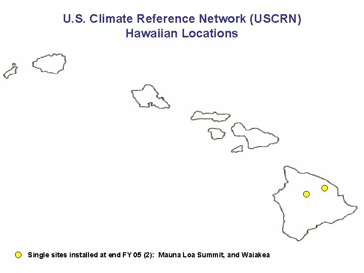 U. S. Climate Reference Network (USCRN) Hawaiian Locations Single sites installed at end FY