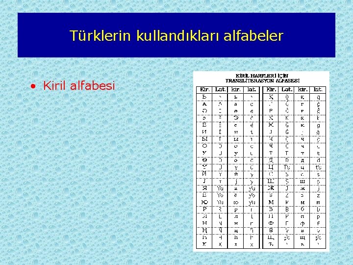 Türklerin kullandıkları alfabeler • Kiril alfabesi 