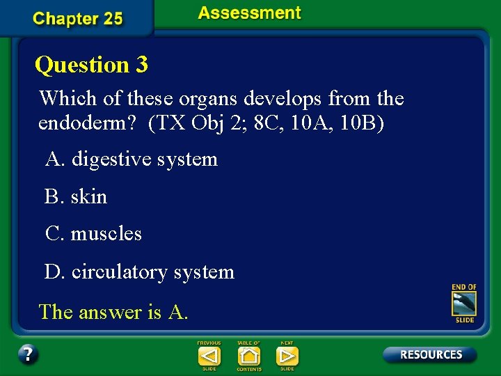 Question 3 Which of these organs develops from the endoderm? (TX Obj 2; 8