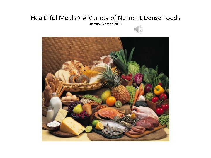 Healthful Meals > A Variety of Nutrient Dense Foods Cengage Learning 2013 