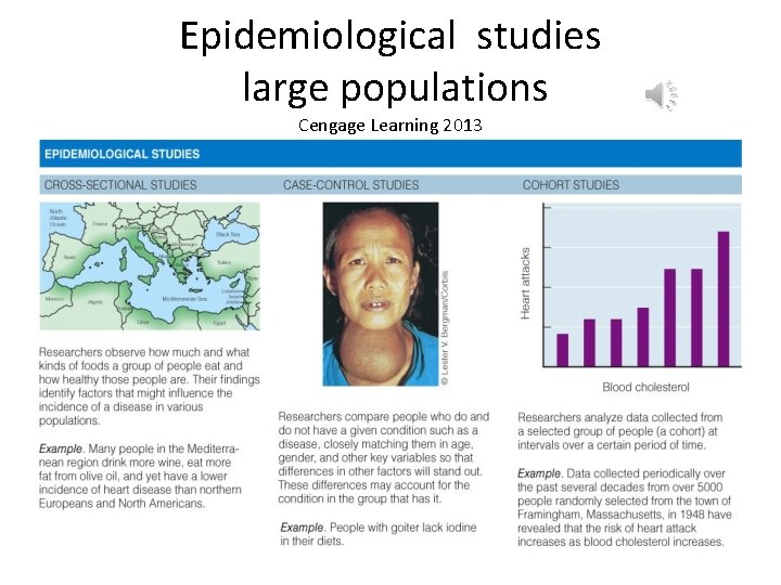 Epidemiological studies large populations Cengage Learning 2013 