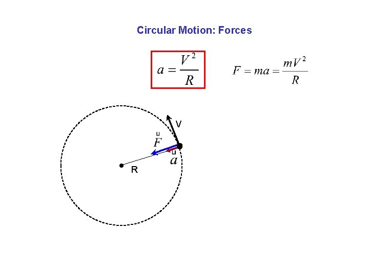 Circular Motion: Forces V R 