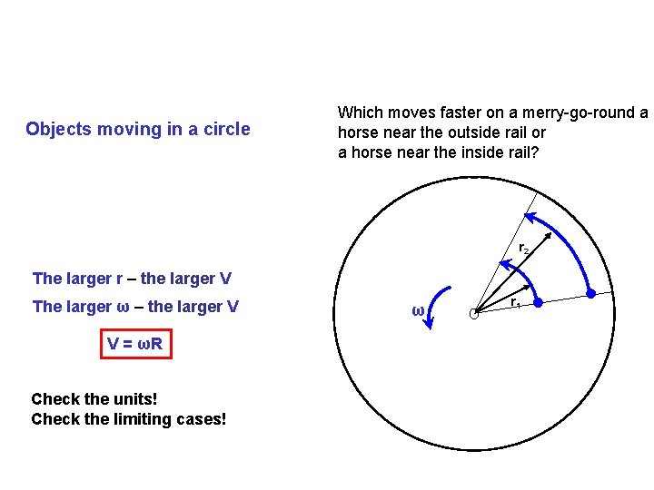 Objects moving in a circle Which moves faster on a merry-go-round a horse near