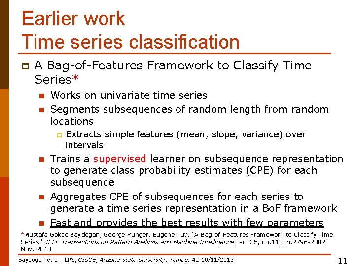 A Time Series Representation Framework Based on Learned