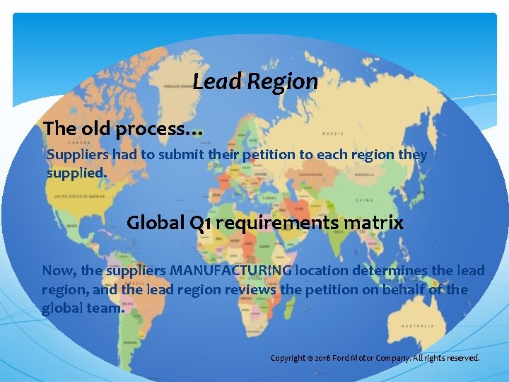 Lead Region The old process… Suppliers had to submit their petition to each region Lead Region The old process… Suppliers had to submit their petition to each region