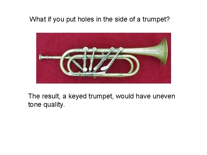 What if you put holes in the side of a trumpet? The result, a