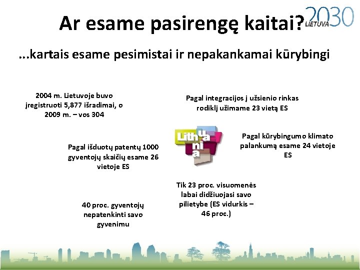 Ar esame pasirengę kaitai? . . . kartais esame pesimistai ir nepakankamai kūrybingi 2004