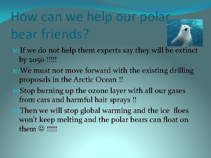 How can we help our polar bear friends? If we do not help them