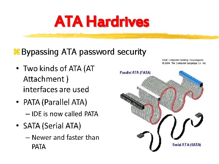 ATA Hardrives z Bypassing ATA password security 