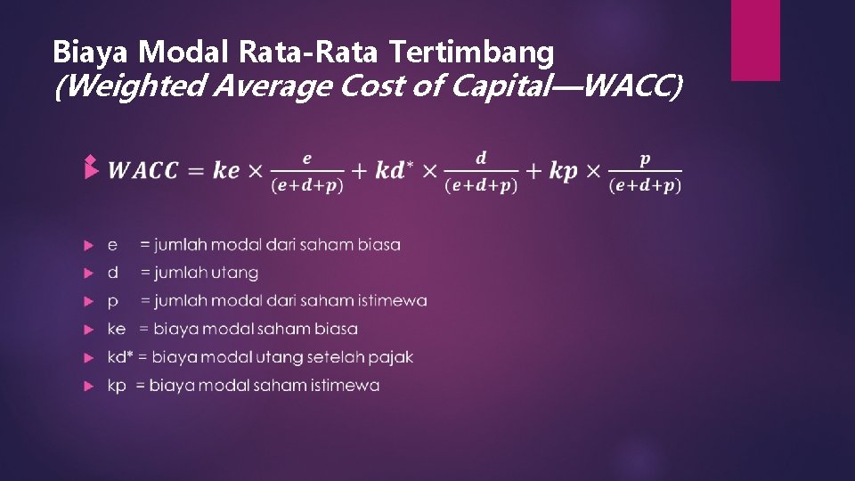 Biaya Modal Rata-Rata Tertimbang (Weighted Average Cost of Capital—WACC) 