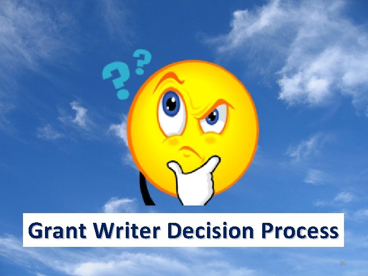 Grant Writer Decision Process 30 