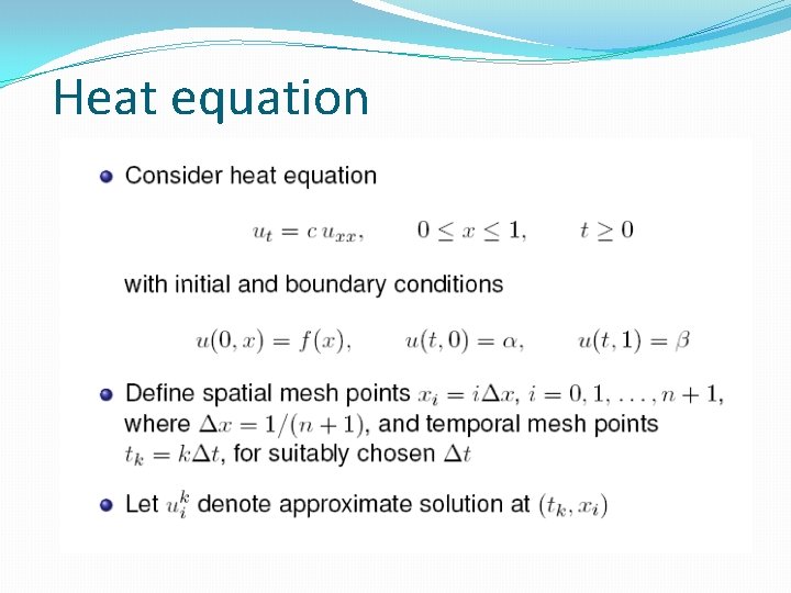 Heat equation 