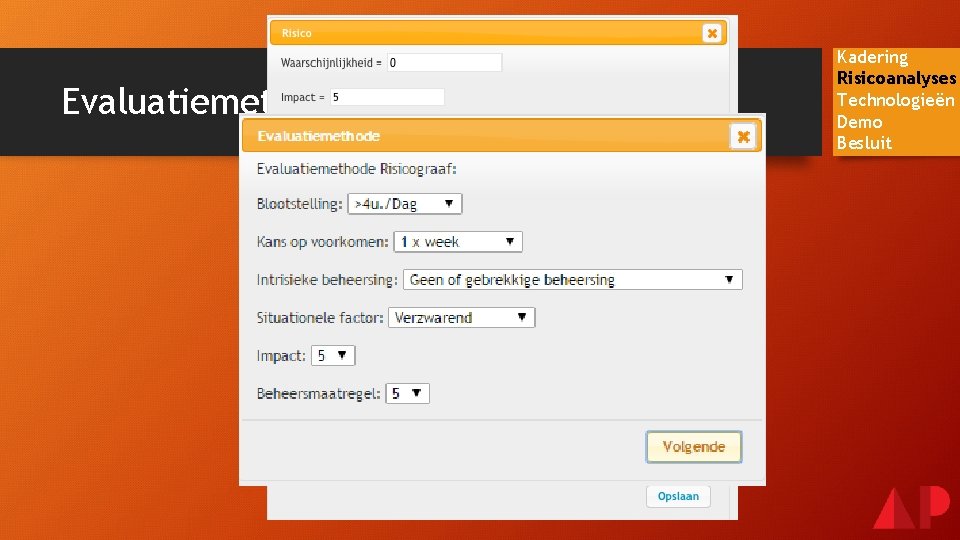 Evaluatiemethode – Risicomatrix Kadering Risicoanalyses Technologieën Demo Besluit 