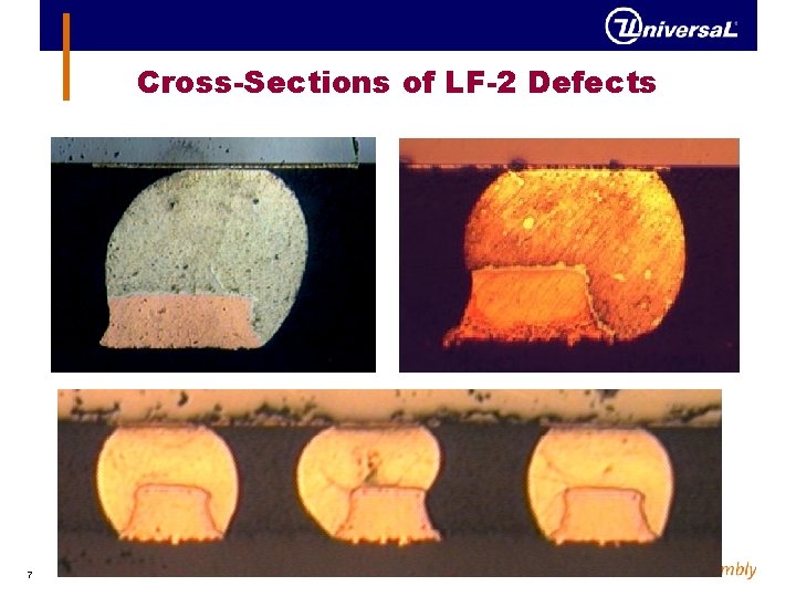 Cross-Sections of LF-2 Defects 7 