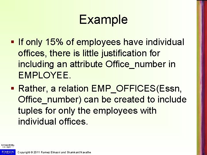 Example § If only 15% of employees have individual offices, there is little justification