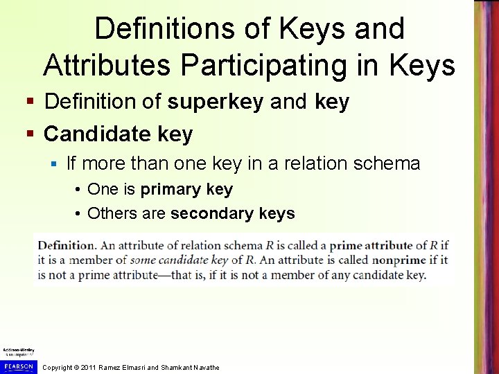 Definitions of Keys and Attributes Participating in Keys § Definition of superkey and key