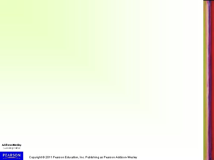 Copyright © 2011 Pearson Education, Inc. Publishing as Pearson Addison-Wesley 