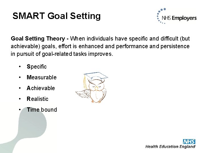 SMART Goal Setting Theory - When individuals have specific and difficult (but achievable) goals,