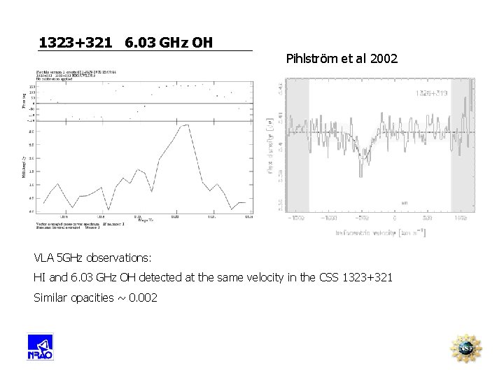 1323+321 6. 03 GHz OH Pihlström et al 2002 VLA 5 GHz observations: HI