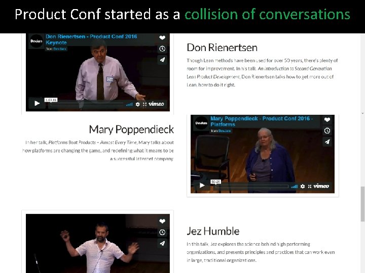 Product Conf started as a collision of conversations 