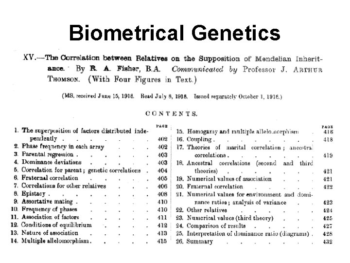 Biometrical Genetics 