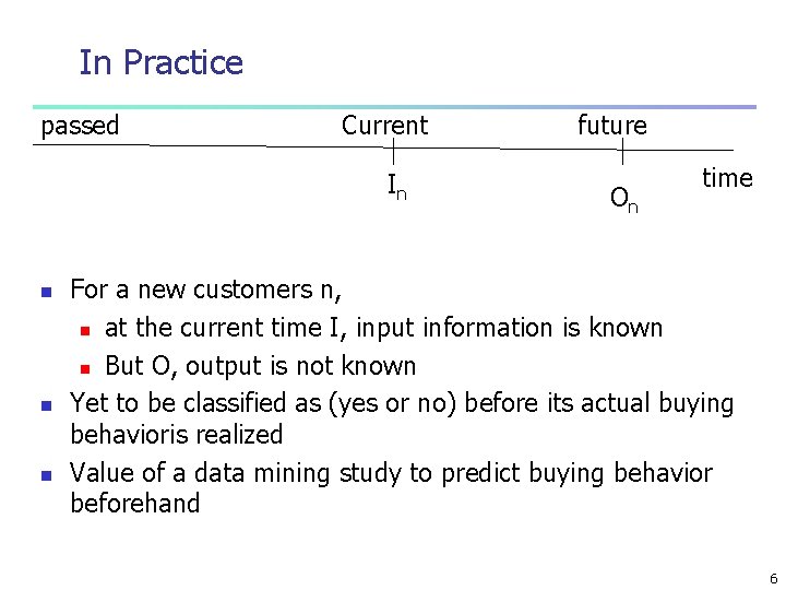 In Practice passed Current In n future On time For a new customers n,