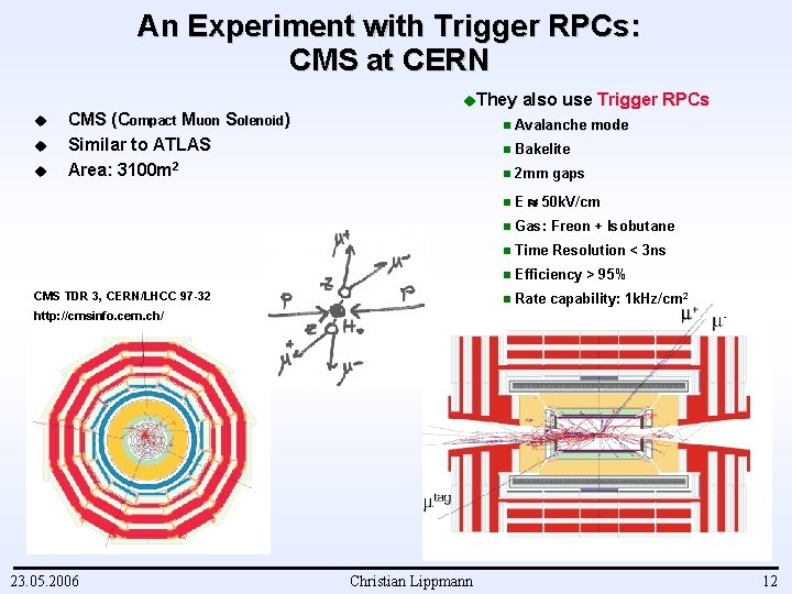 An Experiment with Trigger RPCs: CMS at CERN u u u CMS (Compact Muon