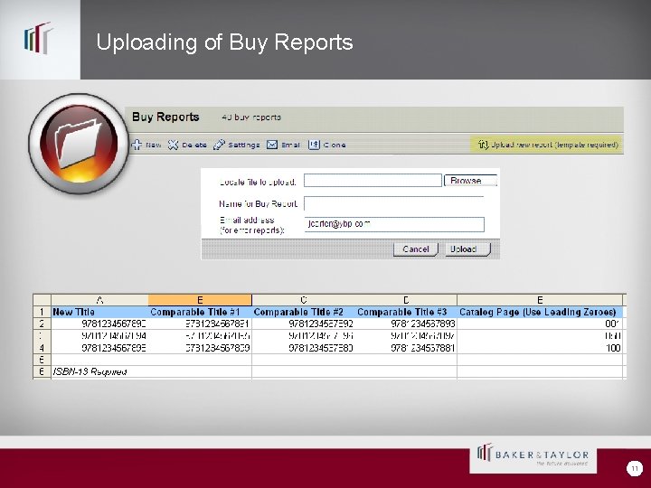 Uploading of Buy Reports 11 