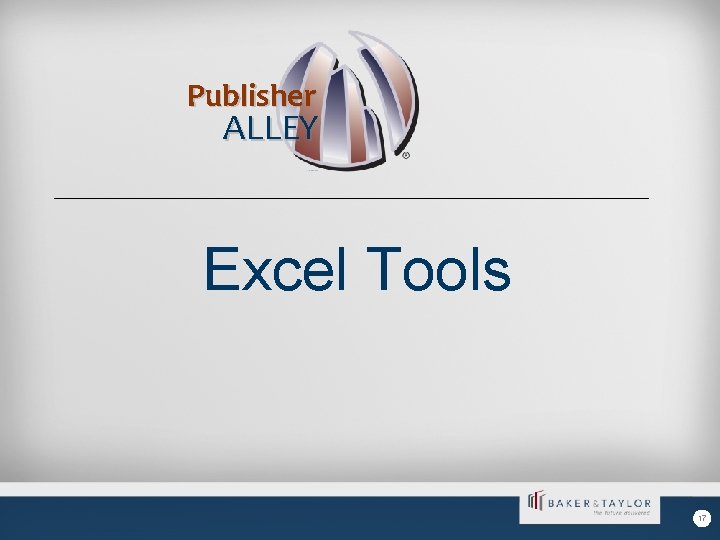 Publisher ALLEY Excel Tools 17 